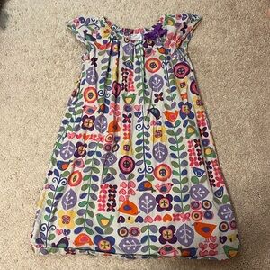 Hanna Andersson girls bird floral patterned dress size 140 Preowned